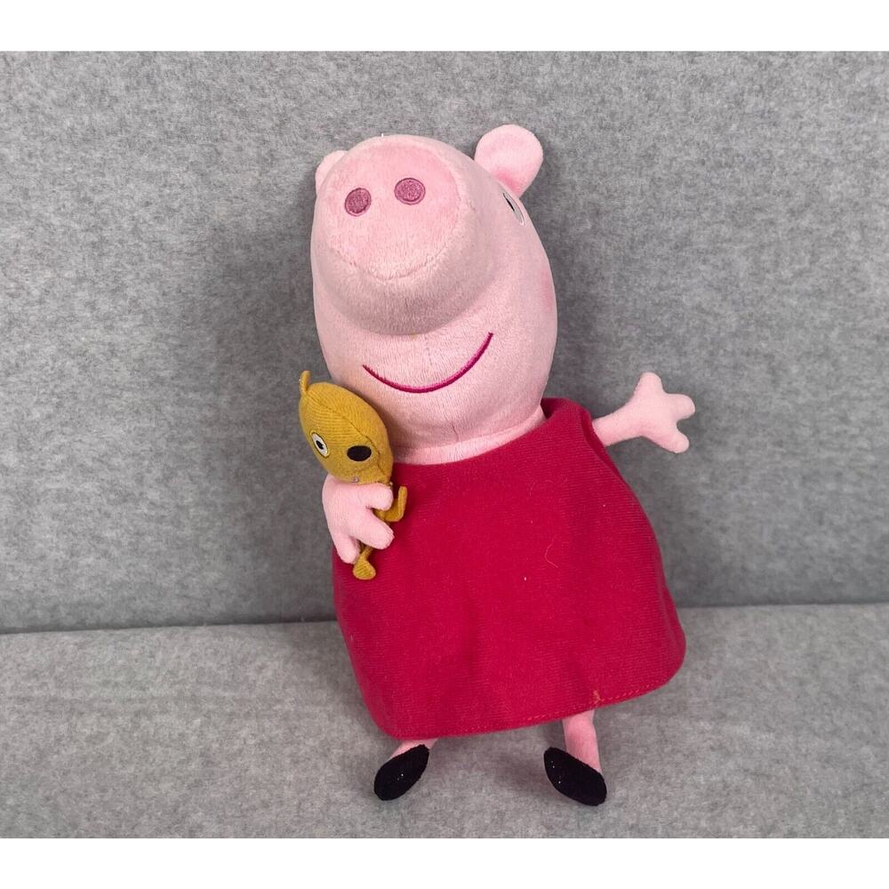 TY Beanie Baby Peppa Pig w/ Teddy Bear Bean Bag Plush 11" 2018